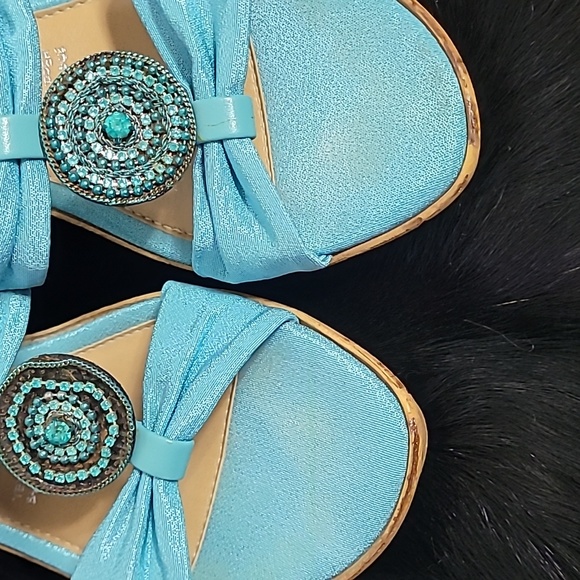 Italian Shoe Makers Embellished Wedges  SZ 7 - Picture 10 of 10